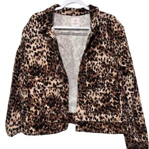 NWOT 2XL LuLaRoe denim jacket Cheetah Print
